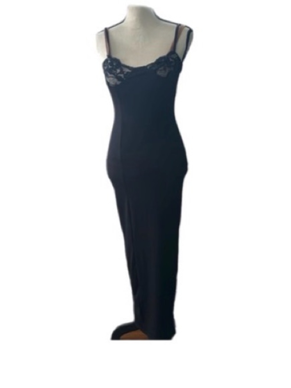 Black spaghetti straps bodycon casual summer maxi dress
